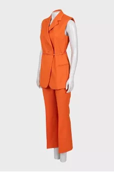 Orange suit with tag