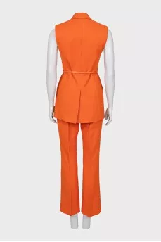 Orange suit with tag