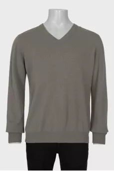 Men's green cashmere pullover