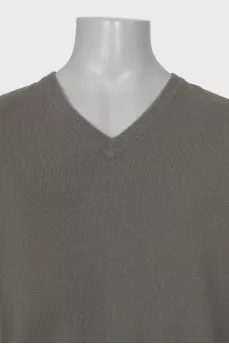 Men's green cashmere pullover