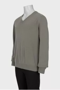 Men's green cashmere pullover