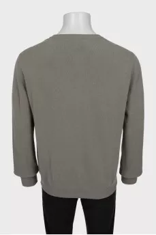 Men's green cashmere pullover