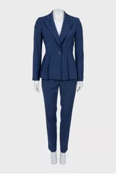 Blue striped suit