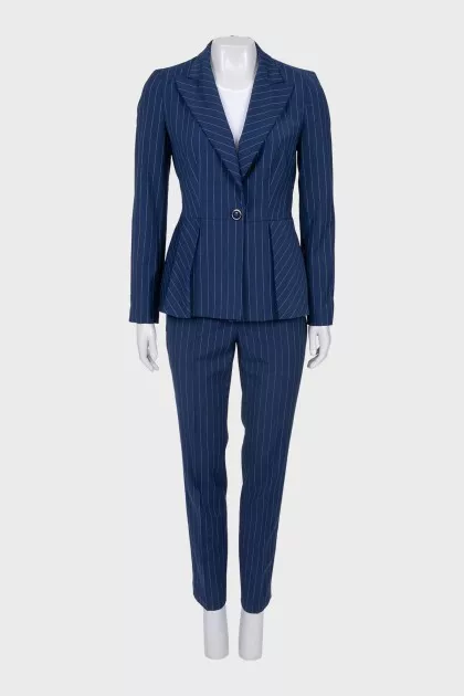 Blue striped suit