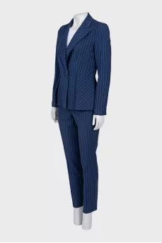 Blue striped suit