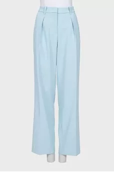 Wide-leg trousers in light blue