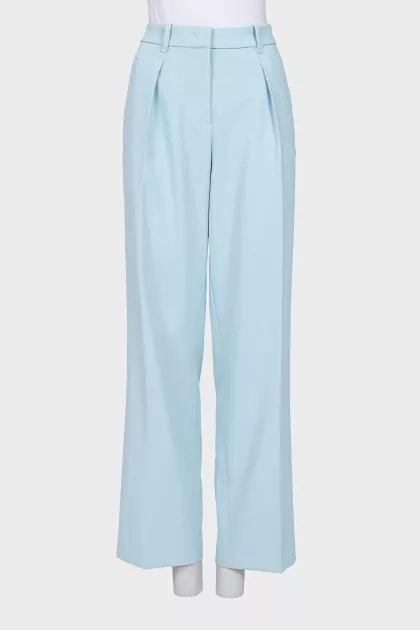 Wide-leg trousers in light blue