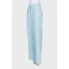 Wide-leg trousers in light blue