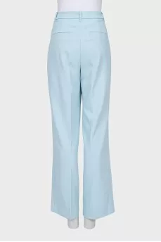 Wide-leg trousers in light blue