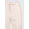 Beige straight-leg trousers
