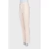 Beige straight-leg trousers