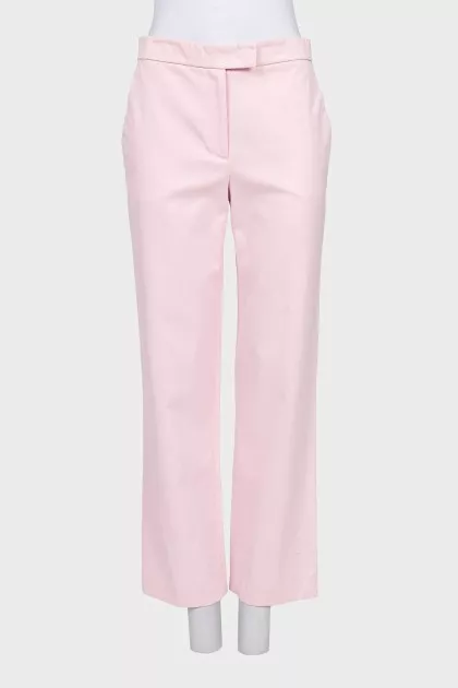 Pink loose-fitting trousers with tag