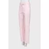 Pink loose-fitting trousers with tag