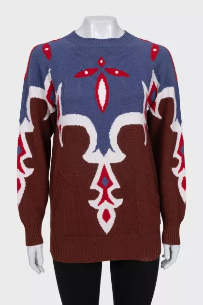 Cashmere printed jumper