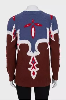 Кашемировый джемпер в принт 
