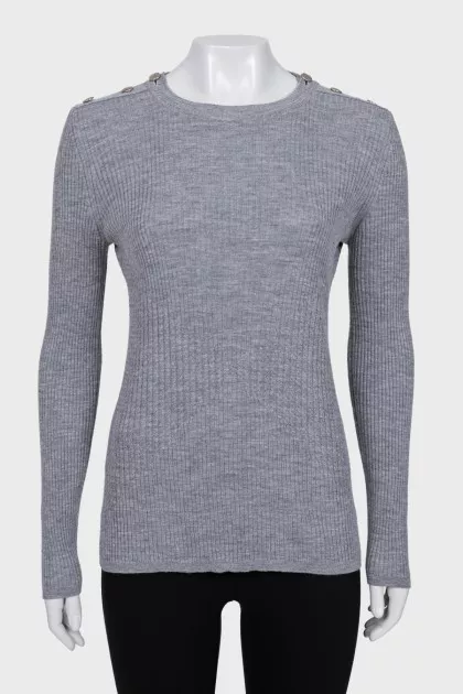 Slim-fit jumper with signature buttons