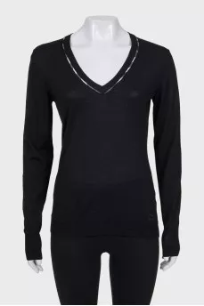 Black wool pullover