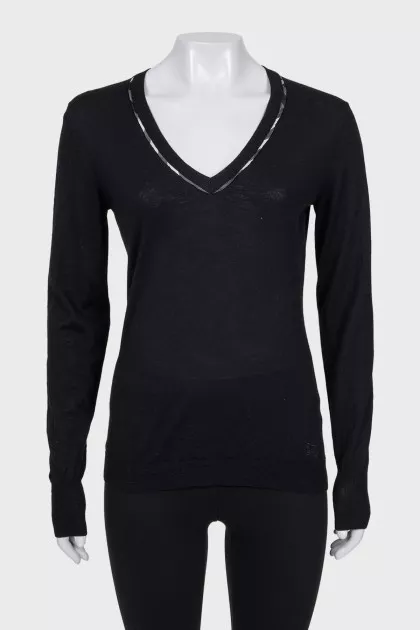 Black wool pullover
