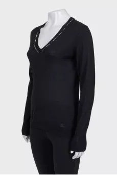 Black wool pullover