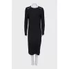 Black knitted midi dress