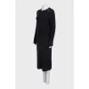 Black knitted midi dress