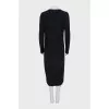 Black knitted midi dress