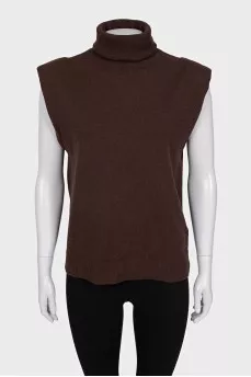 Brown wool vest
