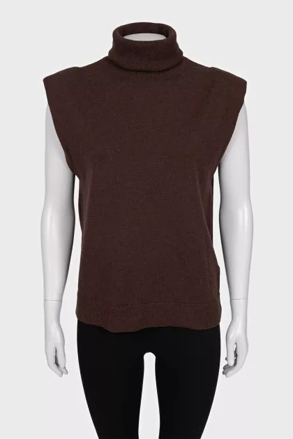 Brown wool vest