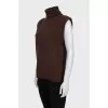 Brown wool vest