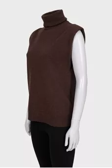 Brown wool vest