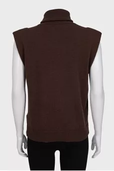 Brown wool vest