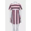 Striped dress with a zipper