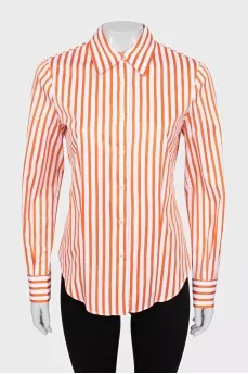 Orange striped shirt with tag