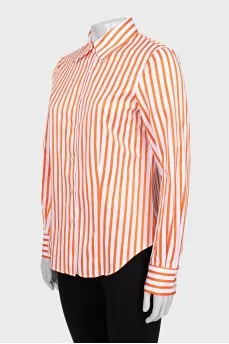 Orange striped shirt with tag