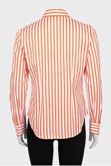 Orange striped shirt with tag