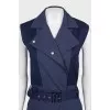 Blue sleeveless dress with buttons