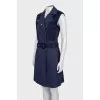 Blue sleeveless dress with buttons