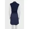 Blue sleeveless dress with buttons