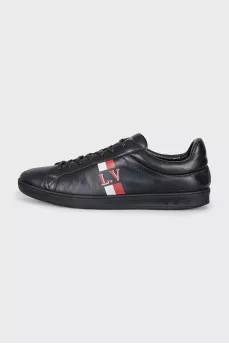 Men's black sneakers with logo
