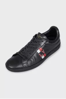 Men's black sneakers with logo