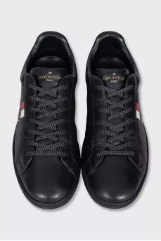 Men's black sneakers with logo