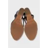 Patent leather wedge sandals