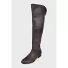 Brown distressed boots