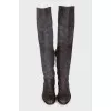 Brown distressed boots