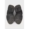 Black leather sneakers