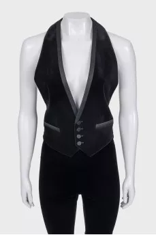 Velvet suit with a vest