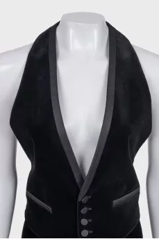 Velvet suit with a vest