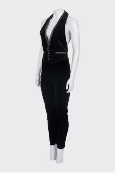 Velvet suit with a vest