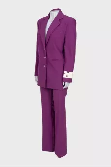 Purple suit with tag