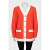 Straight-cut cardigan with buttoned pockets